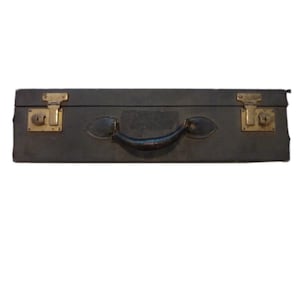 Vintage Hard Case Suitcase Luggage Train Travel Western Americana Decor