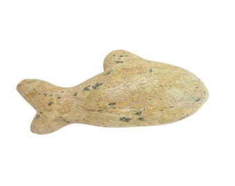 Vintage Soapstone Orca Killer Whale Figurine Hand Carved Minimalist Sculpture