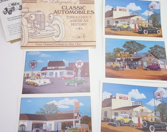 Vintage Car Lithographs Classic Automobiles 5 Stan Cline