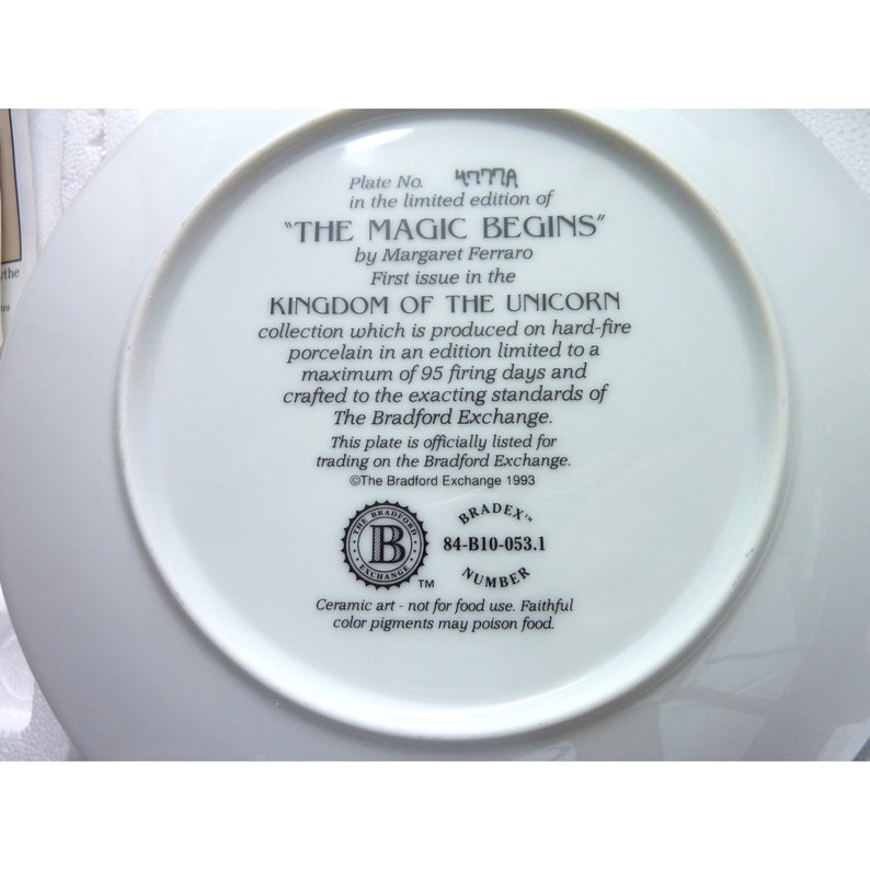 The Magic Begins Kingdom Of The Unicorn Collector Plate Margaret Ferraro