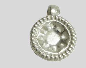 Handcrafted Fine Silver HK Egg Tart Dan Tat Pendant Cute Dim Sum Foodie Charm