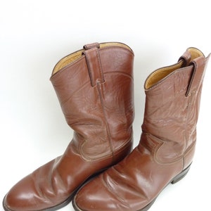 Justin 3802 Men\'s Roper Brown Leather Western Cowboy Boots USA Made Sz 7.5 D Justin Boots | Shoes | Justin Roper Cowboy Boots Mens 75d  main image 3