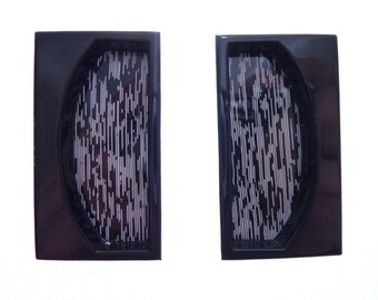 Vintage Japanese Metal Shoji Window Pocket Handles Set 2 Architectural Hardware
