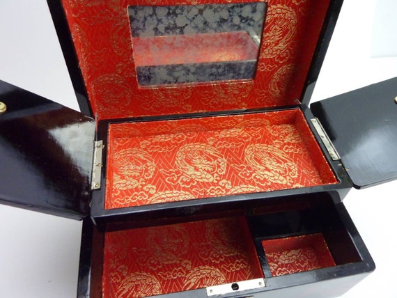 Vintage Lacquer Wood Japanese Music Jewelry Box I… - image 6