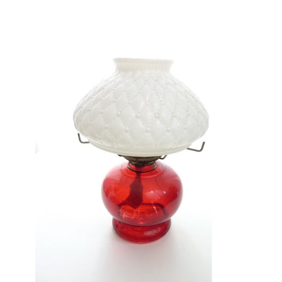 red glass lamp base