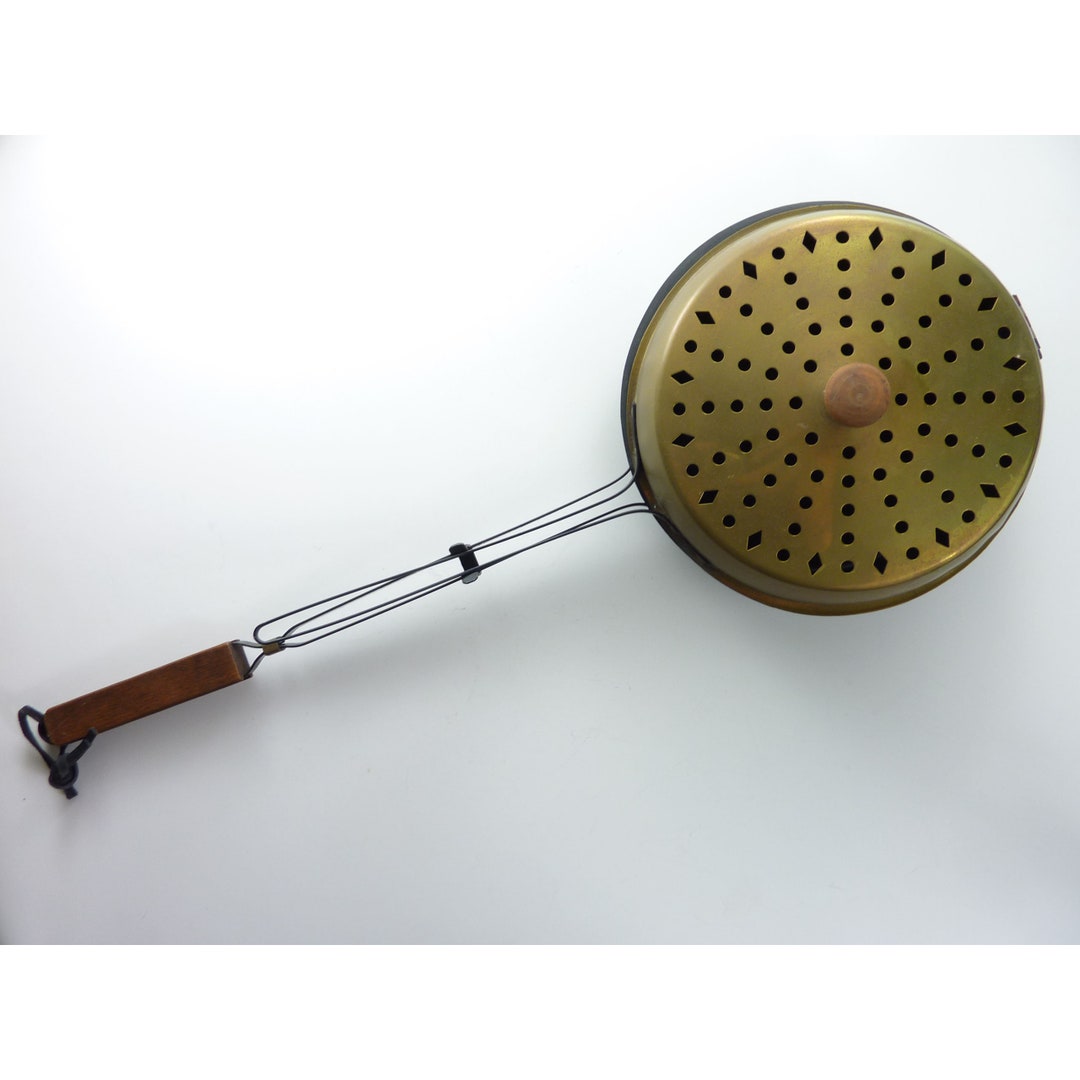 Vintage Brass Wood Metal Bed Warmer Display Decor Etsy