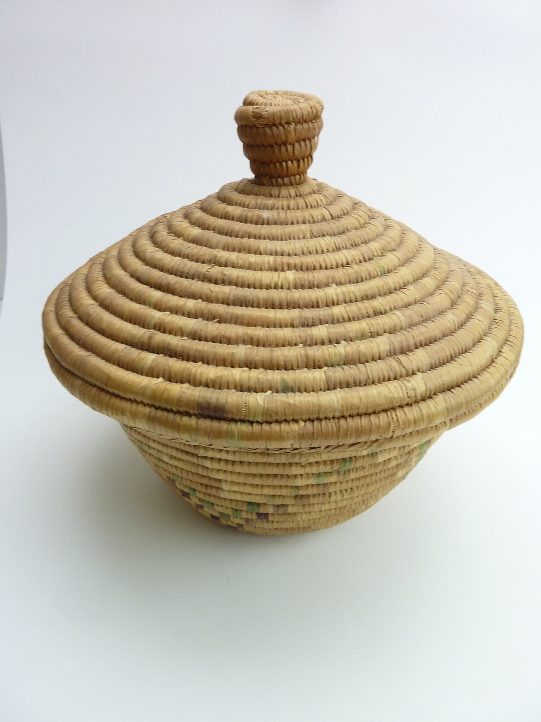 Alaskan Inuit Basket Lidded Yupik Basket Etsy
