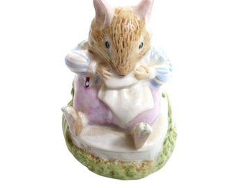 Figura de Mr. Toadflax de Royal Doulton, modelo Brambly Hedge, variante rara, sin cojín.