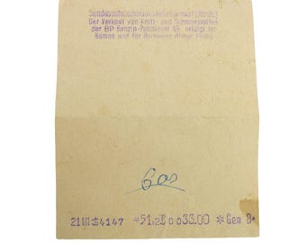 Vintage 1964 German Gas Station Receipt Ephemera Auto History Travel Souvenir Aged Paper Scrap Journaling Scrapbooking Supply