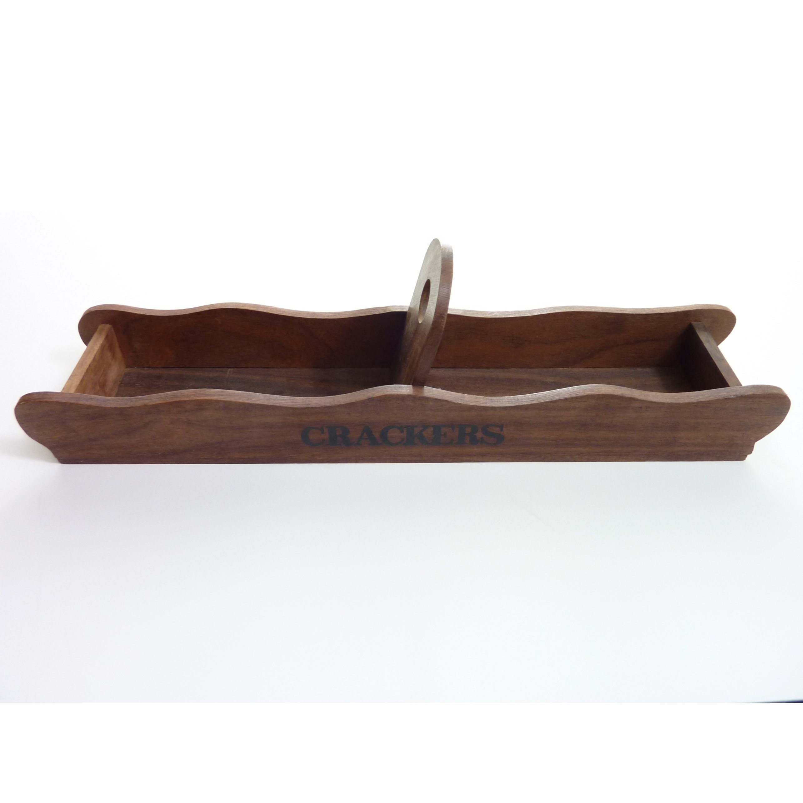 Vintage Wooden Cracker Tray Holder Divided Serving Boat Etsy