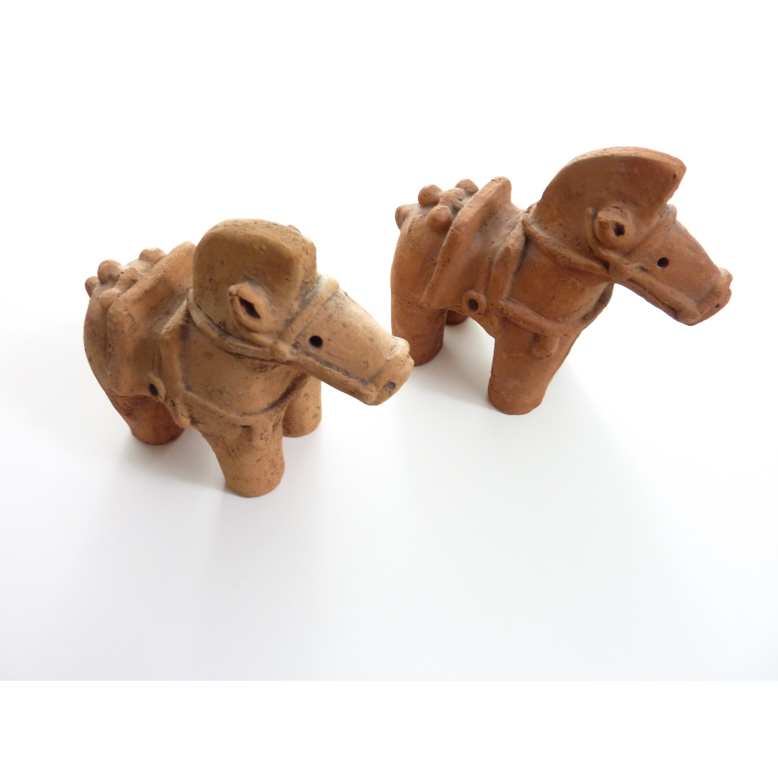 Vintage Japanese Clay Figure Small Horse Haniwa Etsy