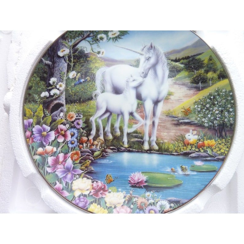 The Magic Begins Kingdom Of The Unicorn Collector Plate Margaret Ferraro