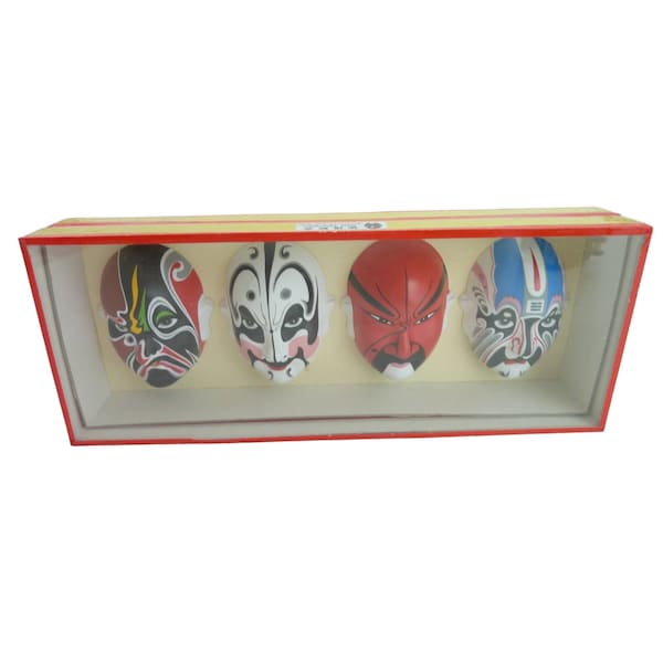 Vintage Chinese Opera Face Painting Miniatures Masks Collectible Decorative Art