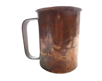 Vintage Copper Mug "Iron Man" etched on bottom Coffee Bar Decor Eclectic Kitchen