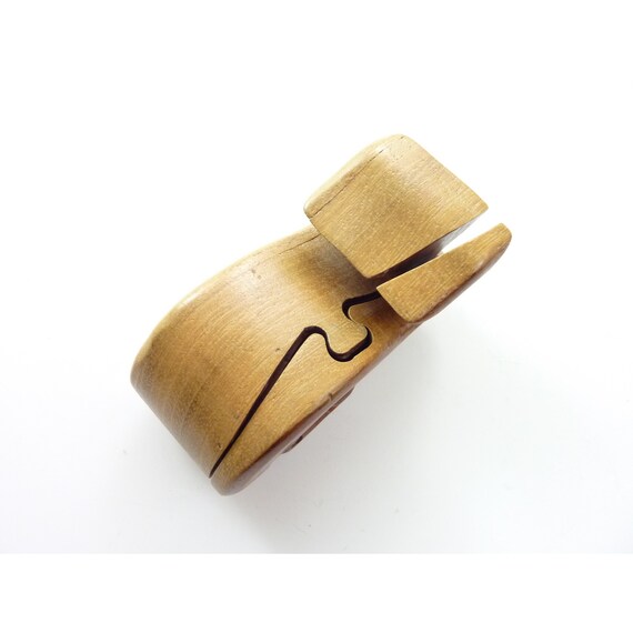 Vintage Whale Wood Bandsaw Puzzle Box Gem