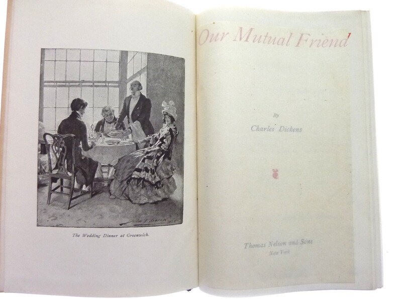 Vintage Charles Dickens Our Mutual Friend Leather Bound Book - Etsy