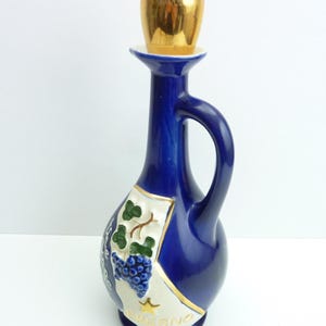 Vintage Ezra Brooks Whiskey Wine Fresno Grape California Decanter Bottle Jug