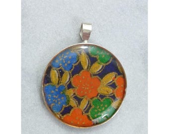Colgante floral de plata de ley 925