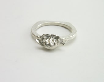 Handcrafted 950 Fine Silver Mini Dumpling Ring Cute Food Jewelry Gift
