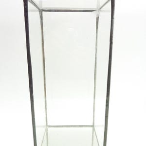 Vintage Glass Display Box with Top Hinge Lid Mirror Bottom