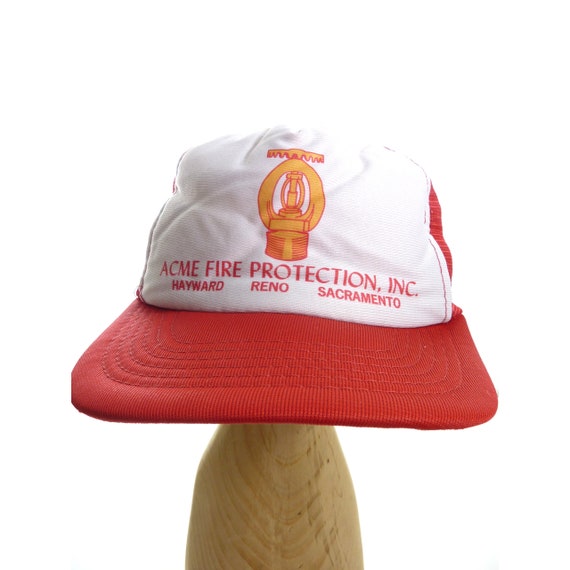 Vintage Acme Fire Protection Black Snapback Mesh Truckers Hat Etsy