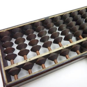 Vintage Japanese Abacus Black Original Manuel Calculator Soroban