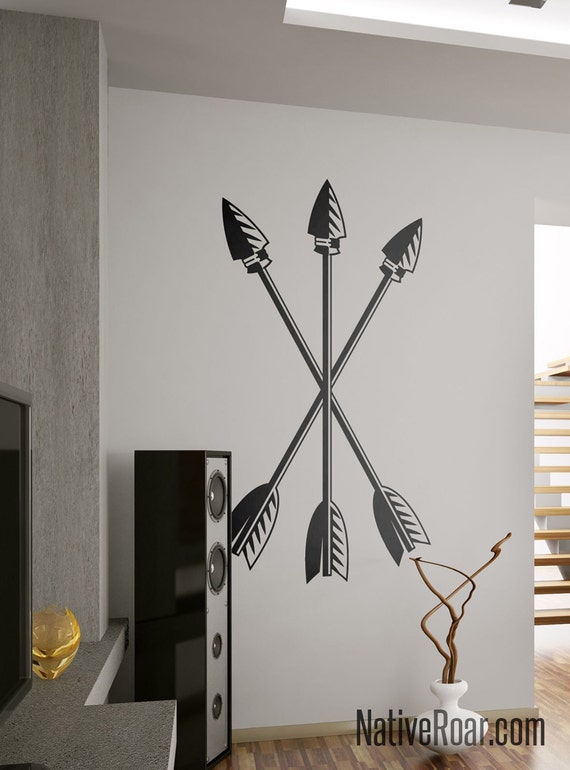 3 Crossing Arrows Wall Decal Native American Decor Indigenous Etsy