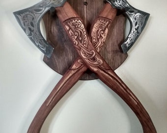 Pair of Axes Wall Display