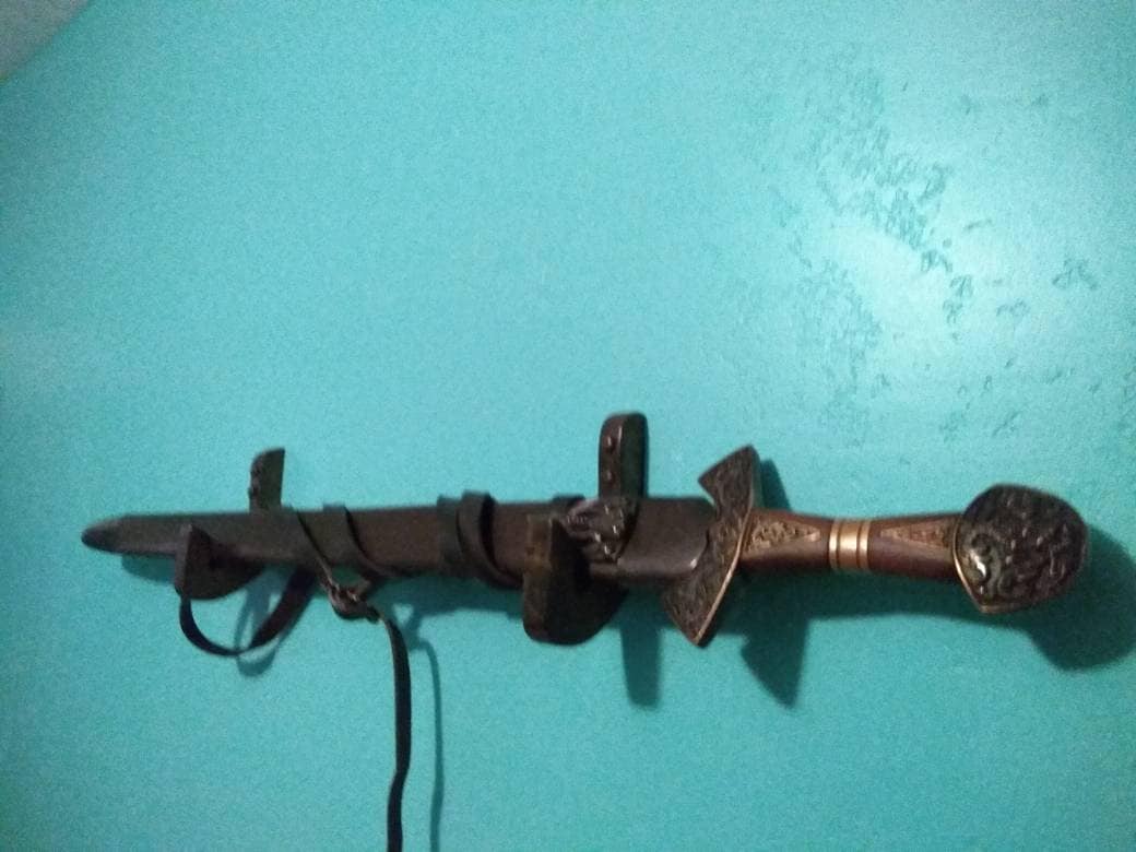 Set of Two Wooden Wall Hooks, Sword Display Hooks