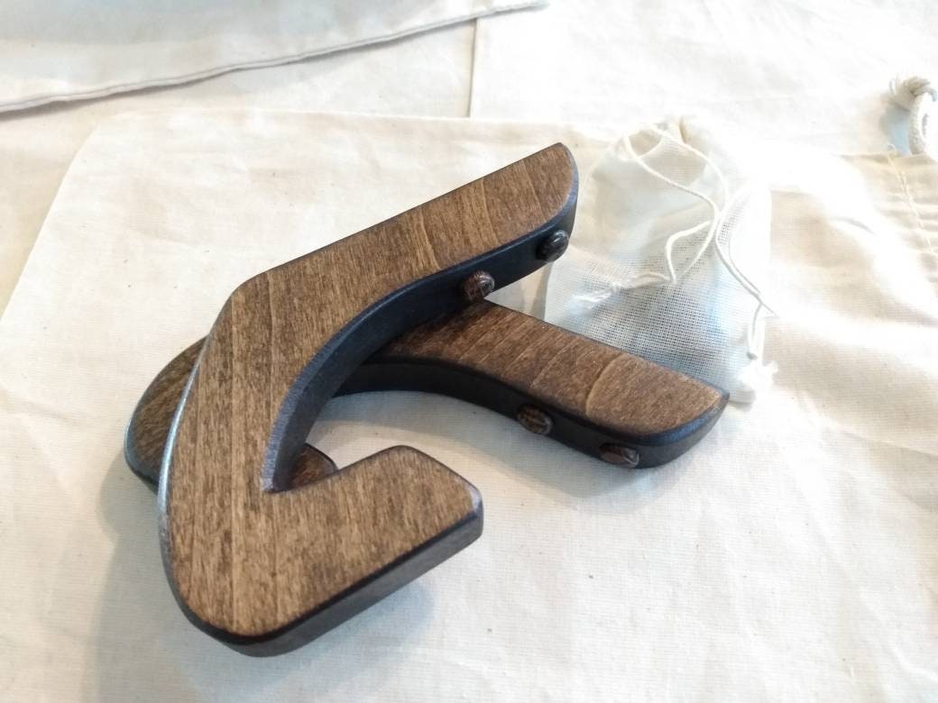 Conjunto de dos ganchos de pared de madera ganchos de | Etsy