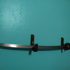Set of Two Wooden Wall Hooks Sword Display Hooks image 5