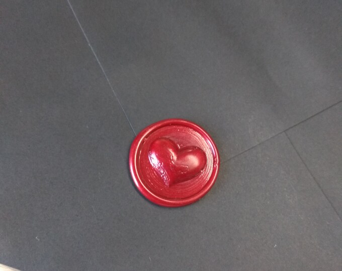 Red Heart Wax Seal (with sticker application) Set of 5