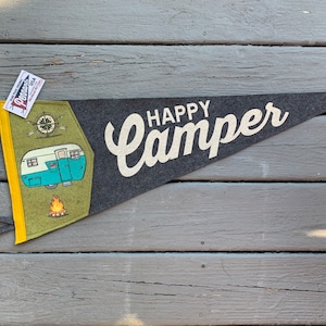 Happy Camper Pennant - Grey
