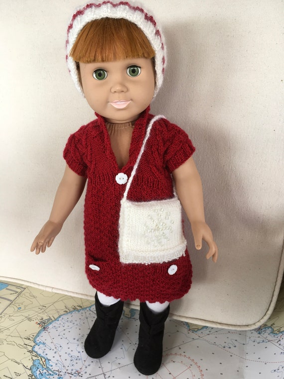 American Girl Doll Red Tunic Dress, head band and Purse American Girl Doll Red Tunic Dress, head band and Purse