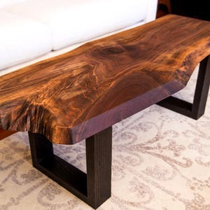 wood coffee table bench console table sofa table live edge walnut slab