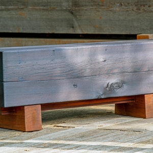 shou sugi ban wood beam bench outdoor indoor