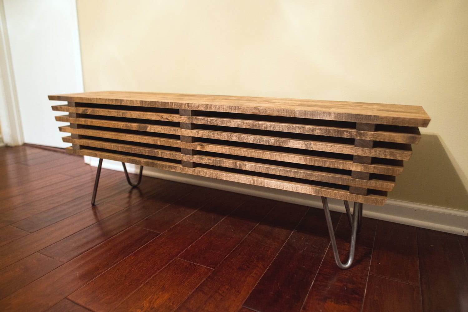 Mid Bench Table Modern Wood Bench Coffee Table Mid Century - Etsy