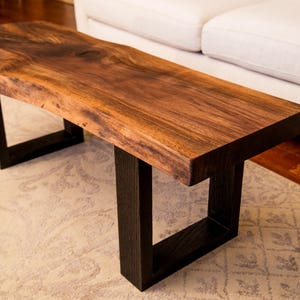 Wood Coffee Table Bench Console Table Sofa Table Live Edge Walnut Slab ...