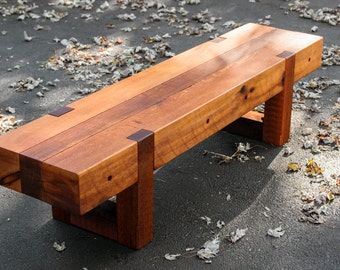 wood bench, outdoor bench, rustic bench, coffee table