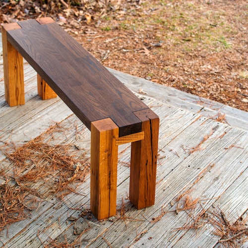 Modern Rustic Wood Bench Dining Bench Enteryway - Etsy