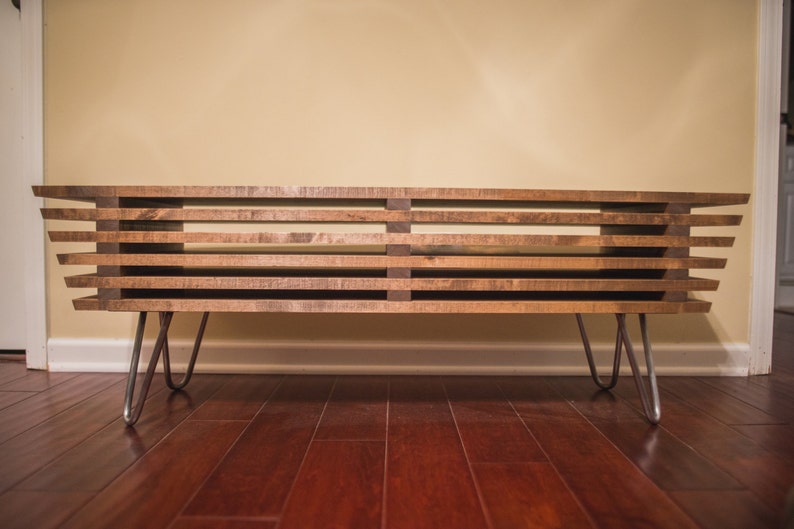 modern wood bench coffee table mid century