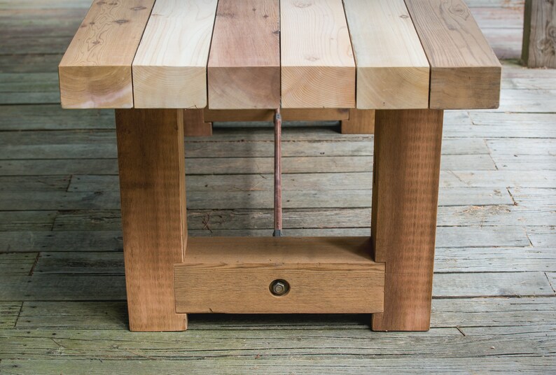 Outdoor Wood Dining Patio Table Rustic Reclaimed Salvaged Etsy