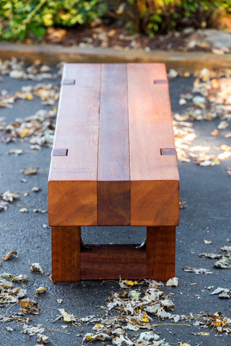 handmade wood bench outdoor cedar patio coffee table image 4