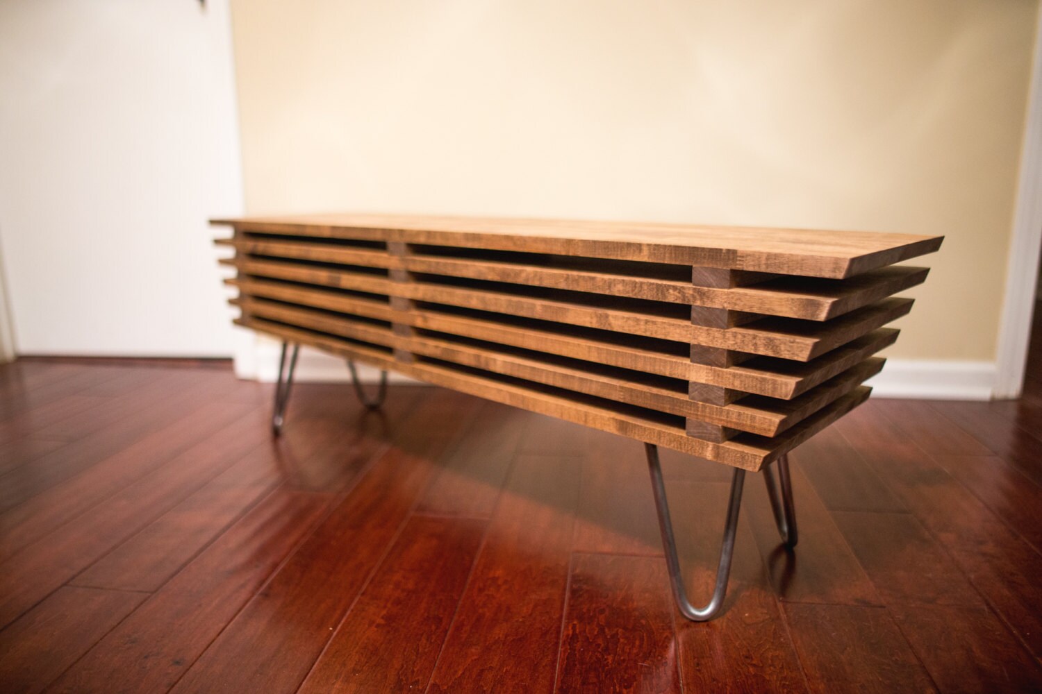 Mid Bench Table Modern Wood Bench Coffee Table Mid Century - Etsy