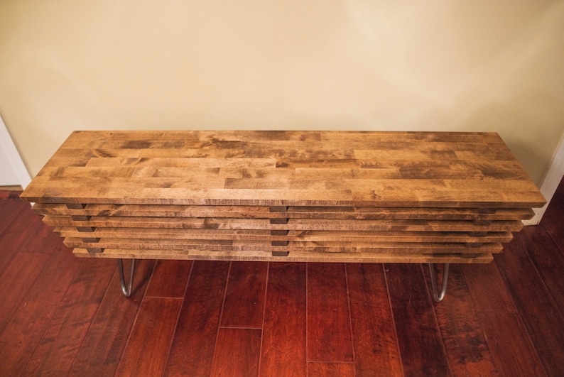 modern wood bench coffee table mid century