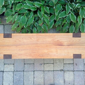 wood bench outdoor modern rustic garden patio entryway image 3