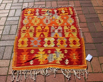 Kilim Rug Kelim Rugs Wool Rug,Natural Rug Vintage Turkish Area Kilim Rug,5.1\u00d72.9fet Anatolian Kilim,150\u00d791 cm Handmade Rug