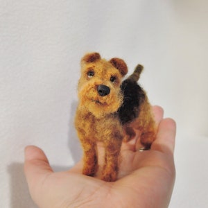 Needle felted dog - Foxy - Foxterrier  - Welsh - Airedale Terrier  - dog sculpture - dog portrait -  memorial