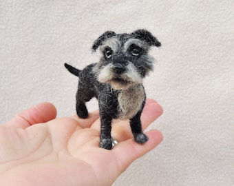 Needle Felted Dog Sculpture: Custom Dog Portrait, Fox Terrier Mix