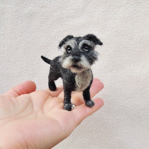 Needle felted dog - Fox Terrier mix- dog sculpture - dog portrait - custom made memorial